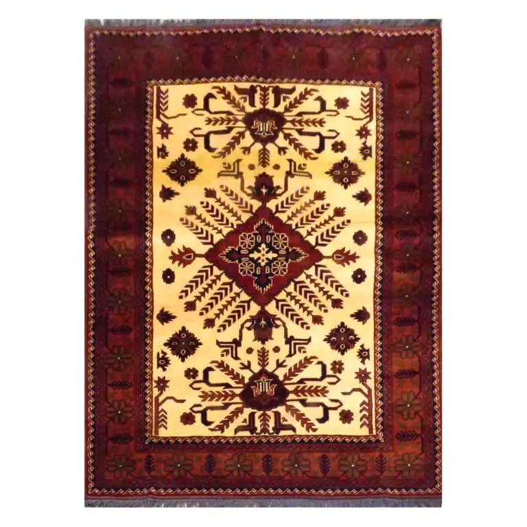 One Of The Kind Afghani Khotan Rug 5'1" x 6'5"